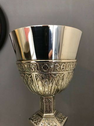 Elegant Antique German 800 Silver Gothic Chalice 8.  75 