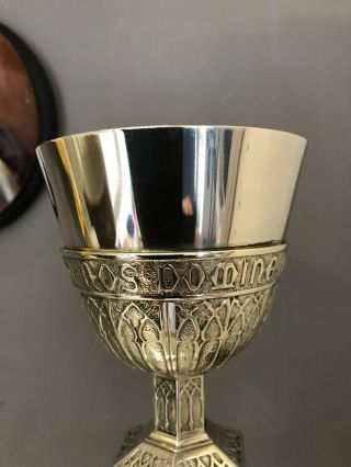 Elegant Antique German 800 Silver Gothic Chalice 8.  75 