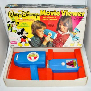 Vintage Walt Disney 7600 Movie Film Viewer W/ 8 Colour Cassette By Mettoy