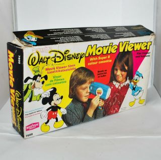 Vintage WALT DISNEY 7600 Movie Film Viewer w/ 8 Colour Cassette by METTOY 2