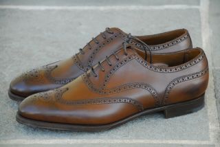 | Edward Green 11f/11.  5e Malvern Brown Dark Oak Antique Wingtip Dress Shoes