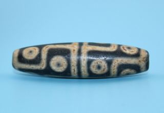 58 16 Mm Antique Dzi Agate Old 12 Eyes Bead From Tibet