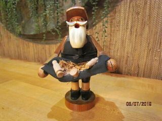 Vintage Erzgebirge German Wood Carver Smoker Figure Sculpture