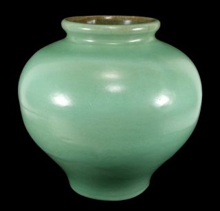 Vintage Catalina Island Art Pottery Olla Vase Decanso Green Early California