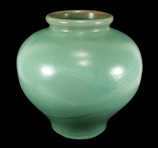 VINTAGE CATALINA ISLAND ART POTTERY OLLA VASE DECANSO GREEN EARLY CALIFORNIA 2