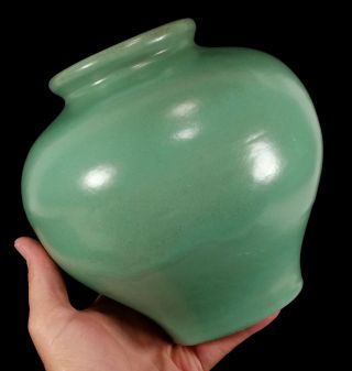 VINTAGE CATALINA ISLAND ART POTTERY OLLA VASE DECANSO GREEN EARLY CALIFORNIA 5