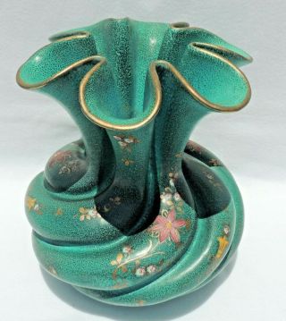 Large Vintage 12 " Signed Italian Murmac Capodimonte Art Pottery Flower Vase