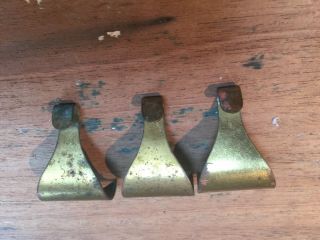 Vintage Retro Early 20th C Single Brass Picture Hanging Rail Hooks