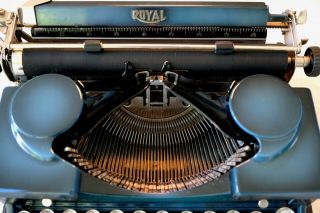 Vintage Royal Typewriter Model ' P ' With Case - Blue 6