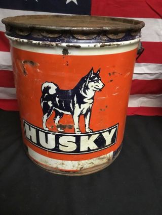 Vintage Rare Husky Large 5 Gal Oil Can