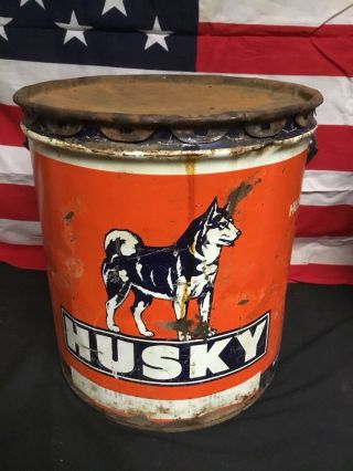 Vintage Rare Husky Large 5 Gal Oil Can 3