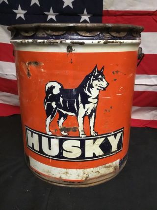 Vintage Rare Husky Large 5 Gal Oil Can 9