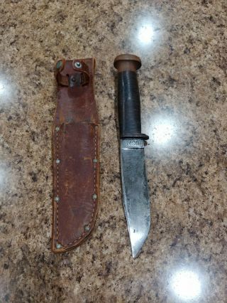 Robeson Shuredge No.  20 Fighting Utility Knife U.  S.  N.  Wwii With Sheath
