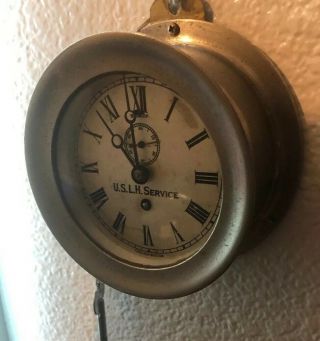Antique Very Raer Light House Clock Nickle Plated