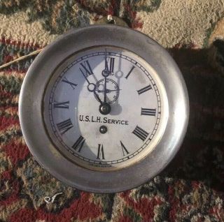 antique Very Raer Light House Clock Nickle Plated 3