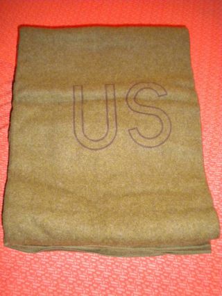 U.  S.  Army : M - 1934 Blanket,  Wool.  Olive Drab 1951 Korea War - Militaria -