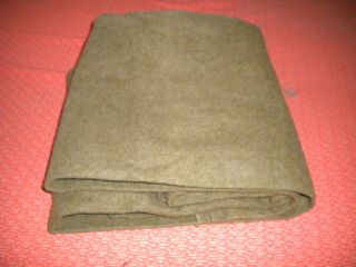 U.  S.  ARMY : M - 1934 BLANKET,  WOOL.  OLIVE DRAB 1951 KOREA WAR - MILITARIA - 8