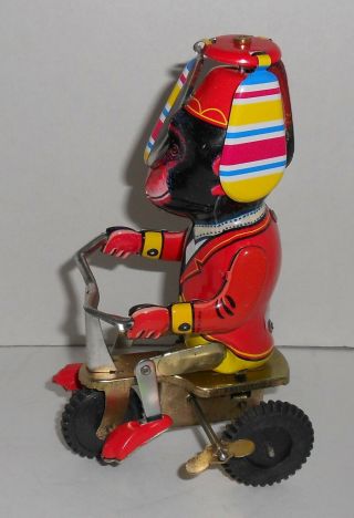 Tin Windup Monkey On Trike With Key