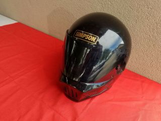 Vintage Simpson M32 Full Face Motorcycle Helmet Black Darth Vader