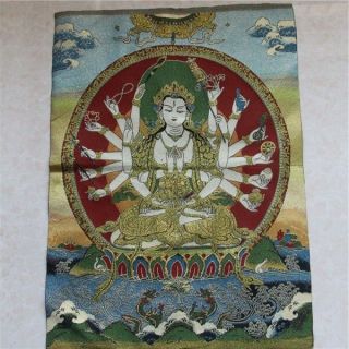 Tibetan Silk Buddha Statue Of Nepal Thangka Embroidery - Thousand - Hand Kwan - Yin