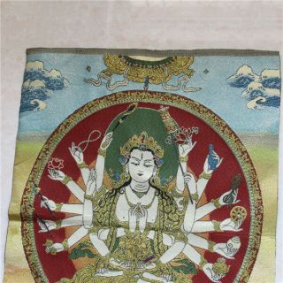 Tibetan Silk Buddha Statue of Nepal Thangka Embroidery - Thousand - Hand Kwan - yin 2