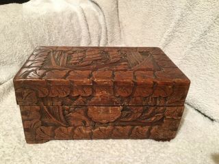 Vintage Chinese,  Carved Camphor Wood Box
