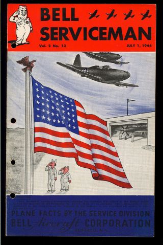Bell Serviceman Vol.  2 13 Us Flag Cover Wwii Giveaway Not In Guide 1944 Vg