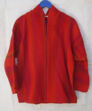 Alice Kagawa Parrott Santa Fe Handwoven Wool Hooded Art Jacket