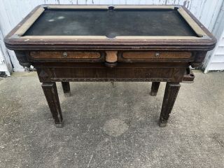 Antique 5 Cent Billiardette Miniature Floor Pool Table Rare Will Ship. 4