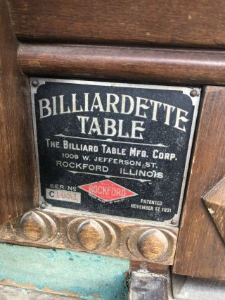 Antique 5 Cent Billiardette Miniature Floor Pool Table Rare Will Ship. 5