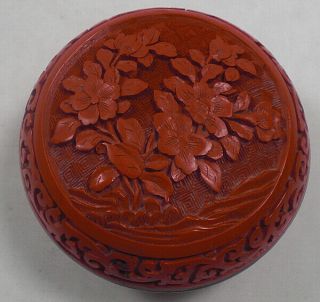 A Good Large Ovoid Chinese Cinnabar Lacquer Box