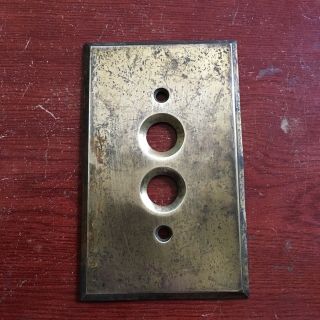 Antique Vintage Brass Push Button Light Switch Plate 7