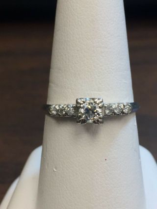 Antique Art Deco Platinum And Diamond Engagement Ring Cute