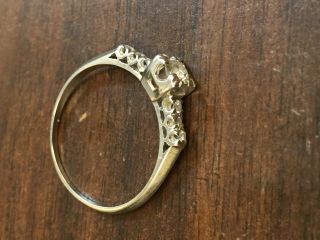 Antique Art Deco Platinum and diamond engagement ring cute 5