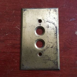 Antique Vintage Brass Push Button Light Switch Plate 8