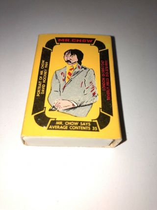 Vintage Mr Chow Matchbox Los Angeles California “David Hockney Portrait” Good 2