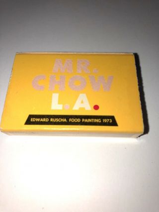 Vintage Mr Chow Matchbox Los Angeles California “David Hockney Portrait” Good 7