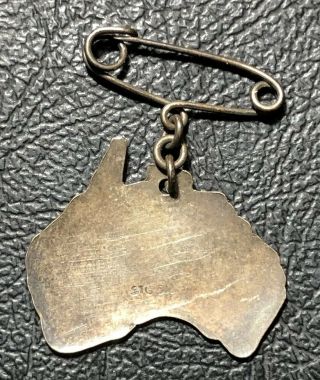 WWII Sterling Silver Trench Art Pin Jewelry Battle Of Sydney Shape Of Australia 2