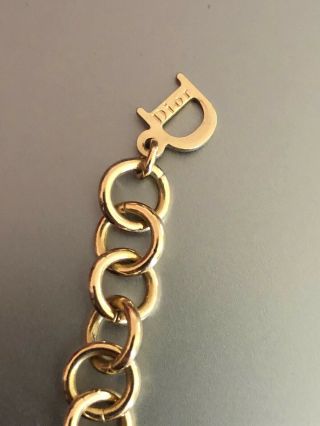 Rare Vtg Christian Dior By John Galliano Gold Heart & Key Choker Necklace 3