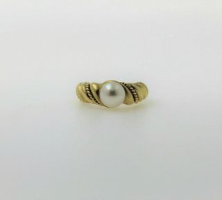 Authentic Vintage Rare Tiffany & Co 18K 750 Gold 7mm Pearl Ring Sz 6.  25 2
