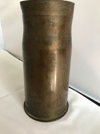 WW2 WWII Japanese Brass Shell Casing 7 - 1/4” Tall 3 - 1/2” Base 3