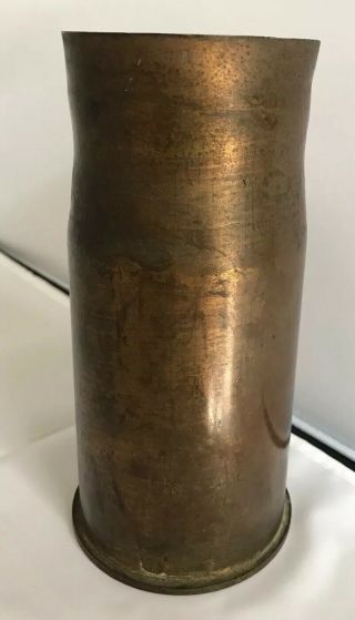 WW2 WWII Japanese Brass Shell Casing 7 - 1/4” Tall 3 - 1/2” Base 5