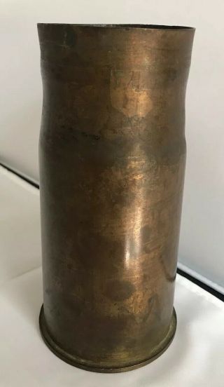 WW2 WWII Japanese Brass Shell Casing 7 - 1/4” Tall 3 - 1/2” Base 6