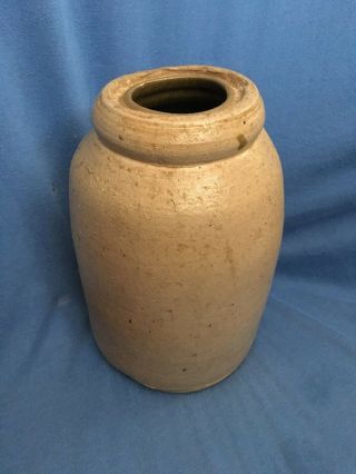 Antique SALT GLAZED Wax Seal Pottery Norton Bennington Stoneware Canning Crock 2