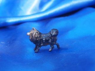 Antique Metal Doll House Miniature German Spitz Pomeranian Dog Eskimo Dog