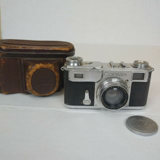 Vintage Contax Zeiss Ikon Fil Camera 433/25 Jena Sonnar 1:2 5 Cm Lens
