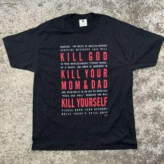 Vintage 1994 Marilyn Manson Kill God Kill Yourself T - Shirt Black Red Winterland