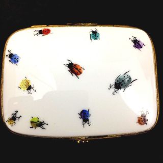 Vintage Limoges Tiffany & Co Private Stock Box Tray Lady Bug Insects Rare. 2