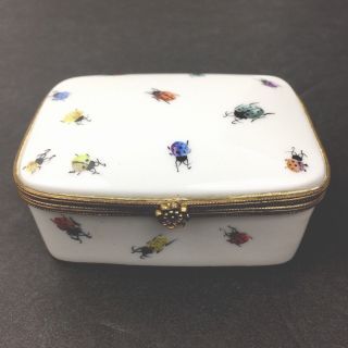 Vintage Limoges Tiffany & Co Private Stock Box Tray Lady Bug Insects Rare. 3