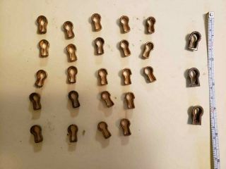 Brass Keyhole Escutcheon Plates,  Varied Models,  Total Of 26